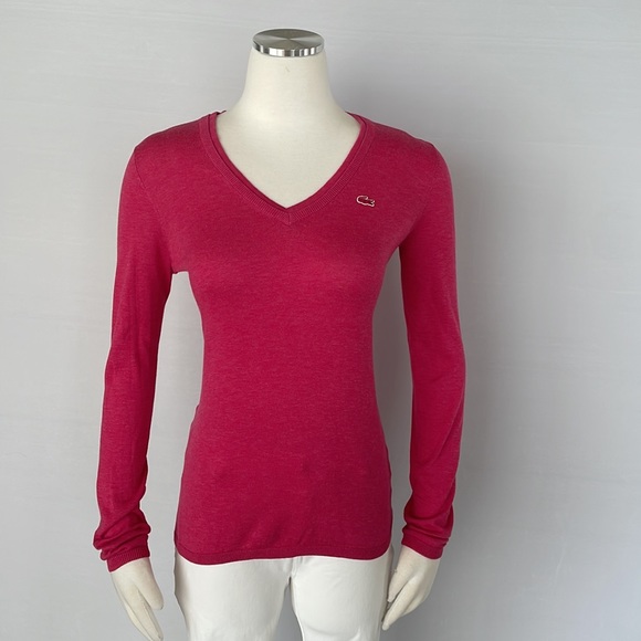 Lacoste Pink Knit Sweater Size 36 - Picture 2 of 10